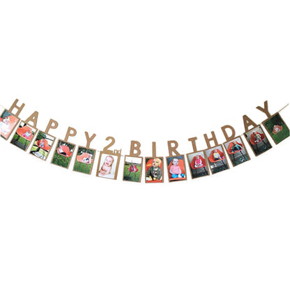 Happy Birthday photo banner-1st 2nd 16th 18th 21st 30th 40th 50th 60th Happy Birthday picture banner-1st birthday party bunting garland