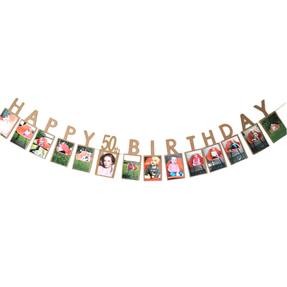 Happy Birthday photo banner-1st 2nd 16th 18th 21st 30th 40th 50th 60th Happy Birthday picture banner-1st birthday party bunting garland