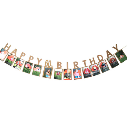 Happy Birthday photo banner-1st 2nd 16th 18th 21st 30th 40th 50th 60th Happy Birthday picture banner-1st birthday party bunting garland