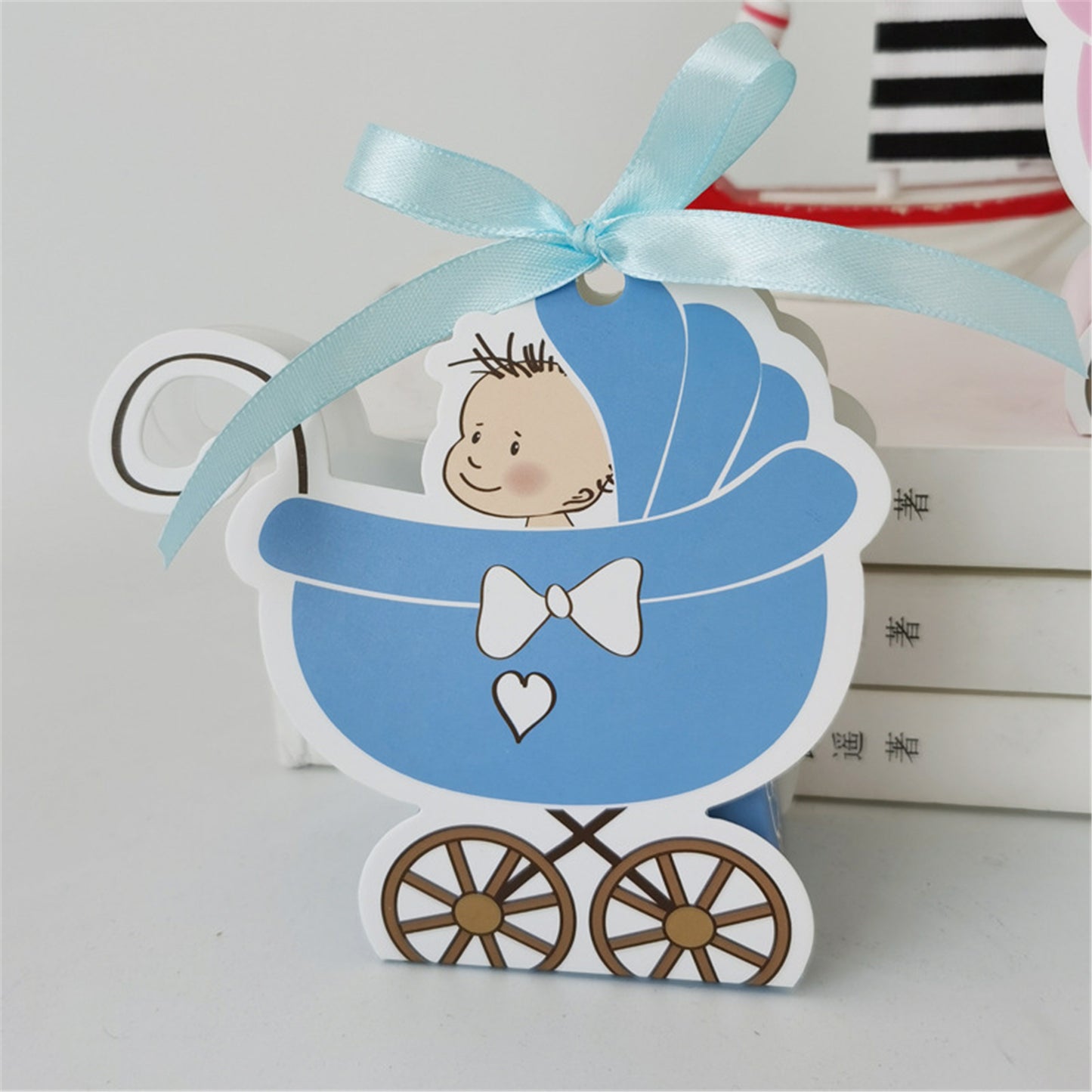 Baby Shower favor box-baby carriage party candy boxes-baby shower treat box-Baby carriage 1st birthday-Baby Gril&Boy party gift boxes