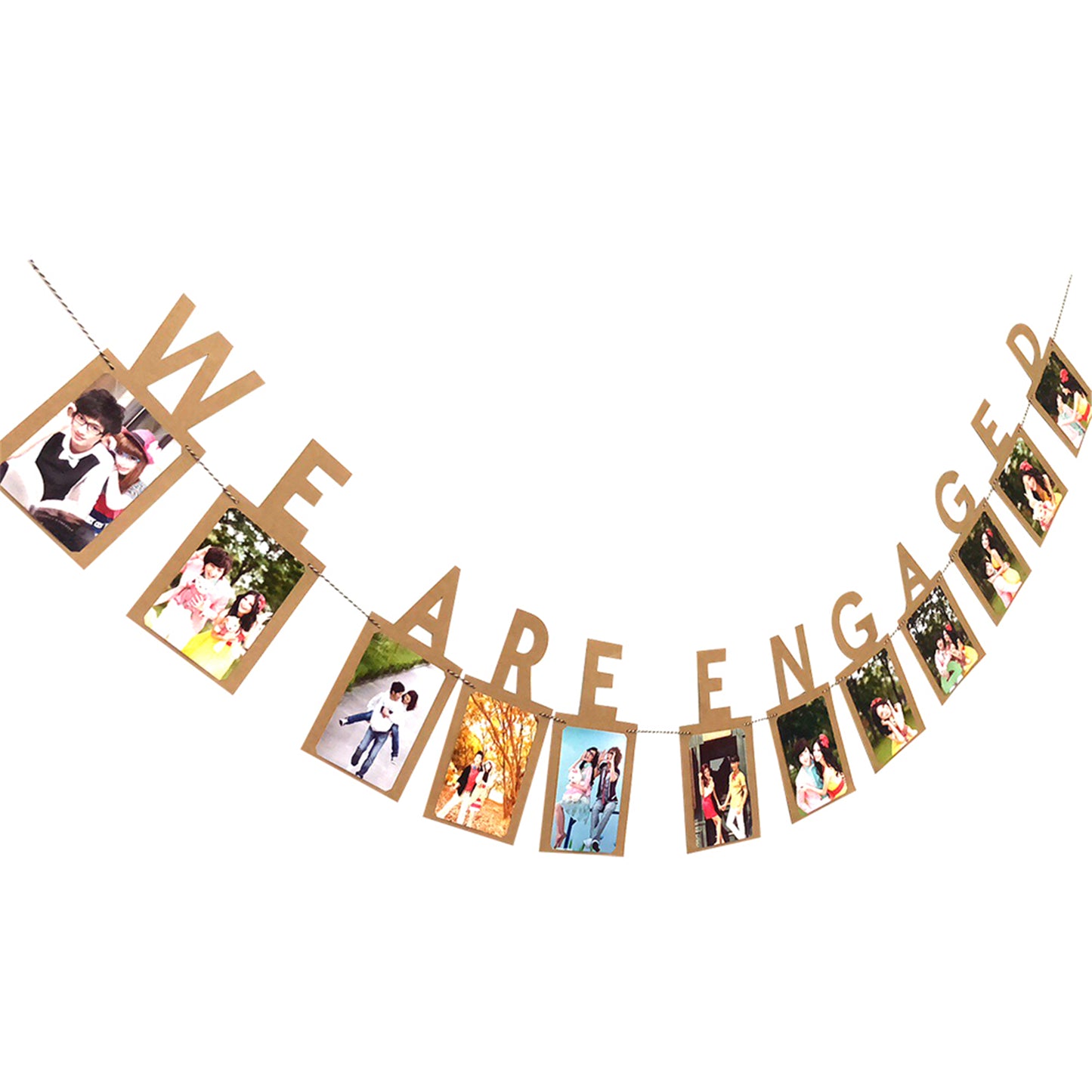 We Are Engaged Photo Banner-Engagement party picture banner garland