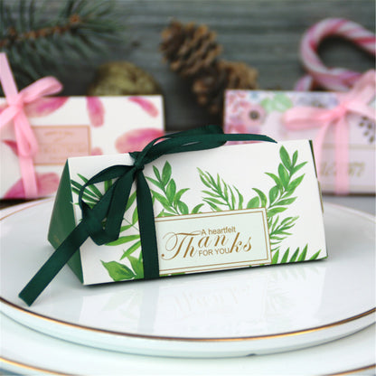 Triangle Wedding favor boxes with satin ribbon-Elegant party candy boxes-treat boxes-party boxes-birthday party gift boxes-favor boxes