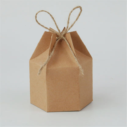 Hexagon Kraft Paper Candy Boxes-Creative kraft paper boxes-Treat candy boxes-Party favor boxes-Wedding party favor candy boxes-Baby shower