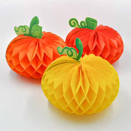 Halloween Honeycomb Pumpkin Decorations-Pumpkin honeycomb balls-Pumpkin party decorations-Halloween party decorations-Halloween decor