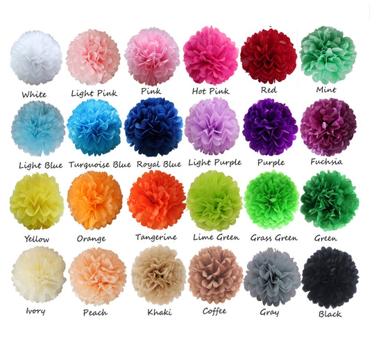 10pcs Tissue Paper Pom Poms -Tissue Paper Flower Balls for wedding Decoration ,Party Supplies