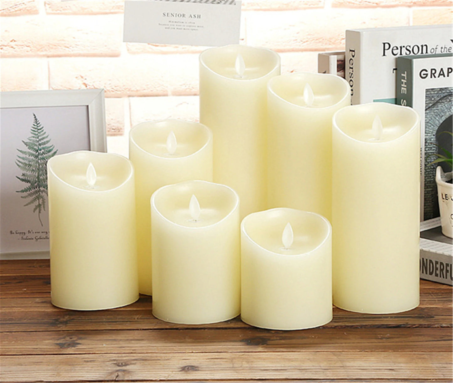 Set of 1 Flameless Pillar Candle with Diameter 3"-Real wax flickering candle with remote control timer-warm white battery operated LED candles