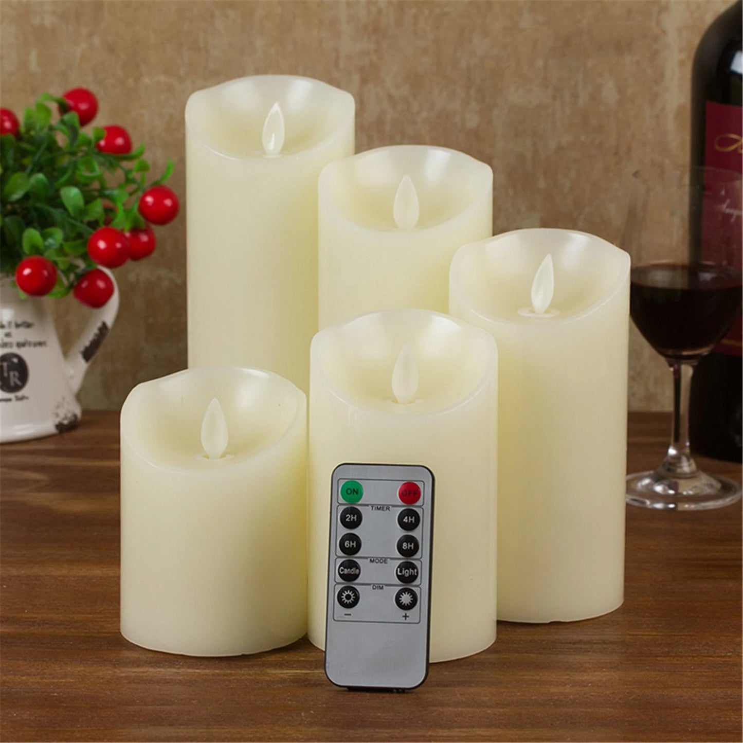 Set of 1 Flameless Pillar Candle with Diameter 3"-Real wax flickering candle with remote control timer-warm white battery operated LED candles